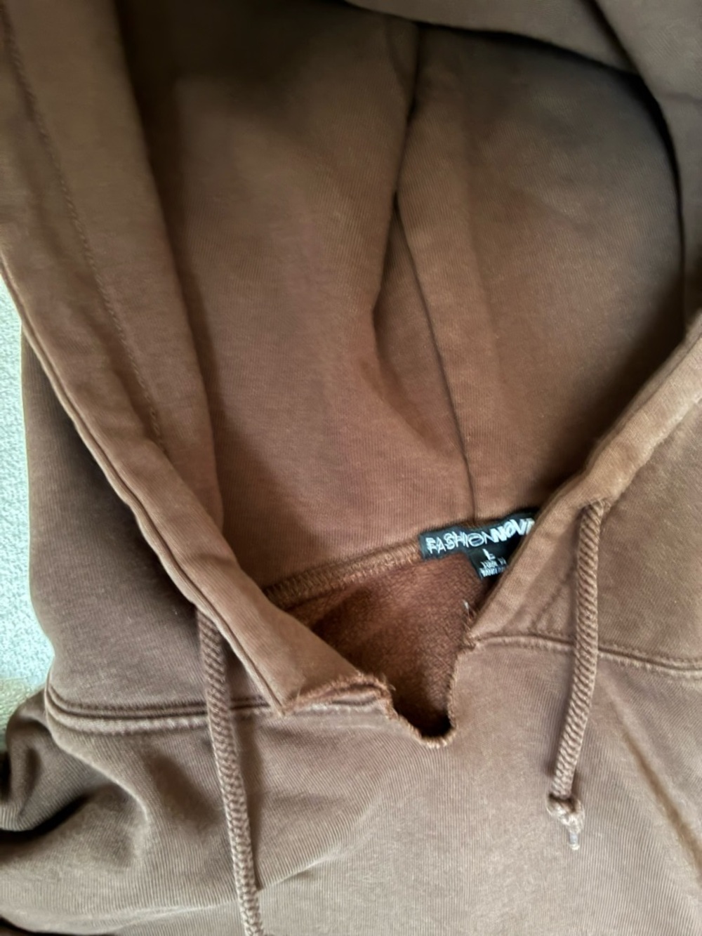 Fashion Nova Women's Chocolate Brown Hoodie & Jogger Set - Picture 6 of 6